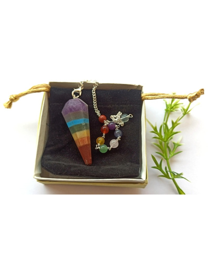 Seven Chakra Pendulum (Firoza) with Chakra Chain