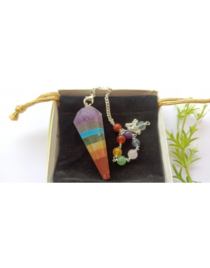 Seven Chakra Pendulum (Firoza) with Chakra Chain