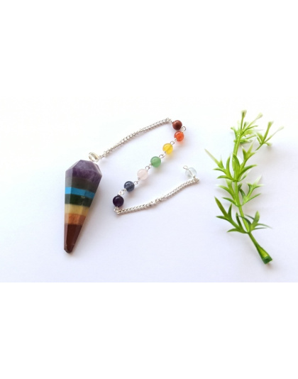 Seven Chakra Pendulum (Firoza) with Chakra Chain