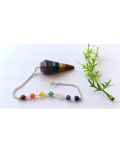 Seven Chakra Pendulum (Firoza) with Chakra Chain