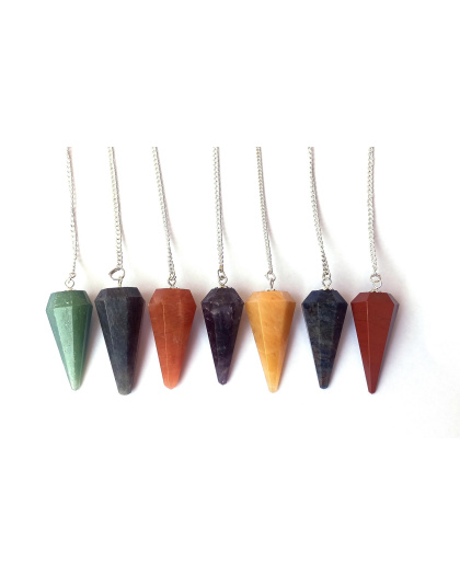 seven Chakra Set Gemstone Pendulum