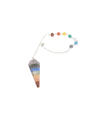 Seven Chakra Pendulum (Lapis) with Chakra Chain
