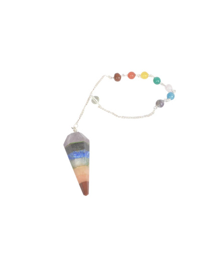 Seven Chakra Pendulum (Lapis) with Chakra Chain