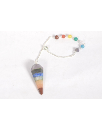 Seven Chakra Pendulum (Lapis) with Chakra Chain