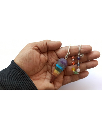 Seven Chakra Pendulum (Firoza) with Chakra Chain