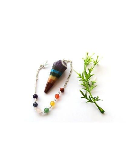 Seven Chakra Pendulum (Firoza) with Chakra Chain