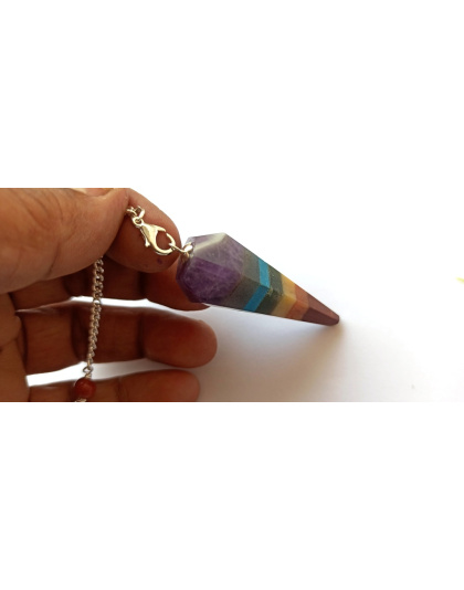 Seven Chakra Pendulum (Firoza) with Chakra Chain