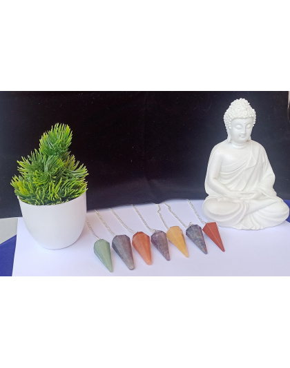 seven Chakra Set Gemstone Pendulum