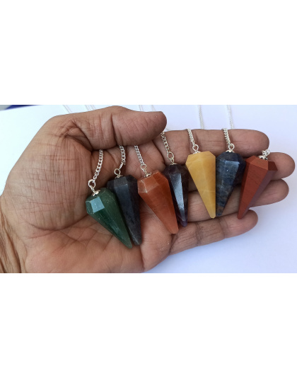 seven Chakra Set Gemstone Pendulum