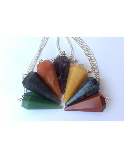 seven Chakra Set Gemstone Pendulum