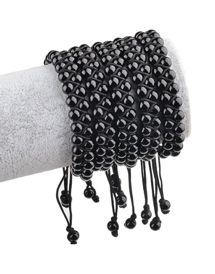 Black Onyx - 8mm Beads, Double Layer Dori Bracelet